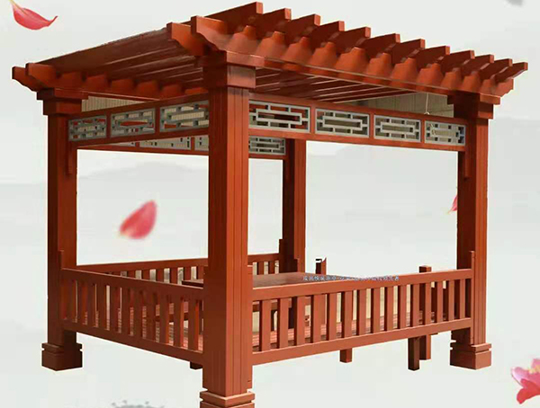 新中式芬兰木廊架